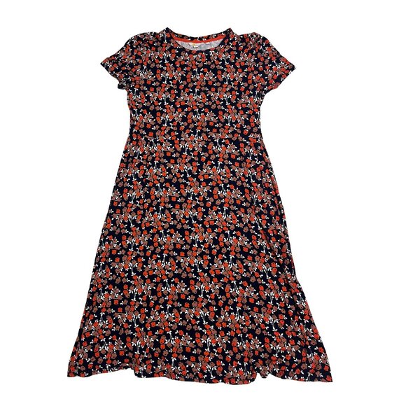 BODEN Women's Lucinda Floral Jersey Dress Navy Red 12P - Picture 1 of 7